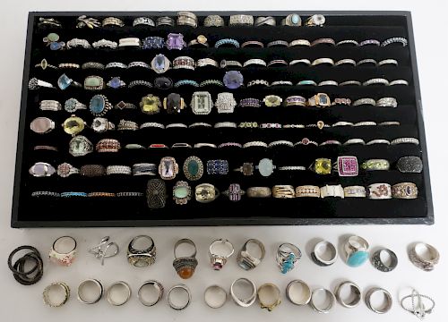 LARGE LOT OF STERLING SILVER RINGS150+