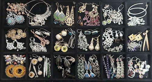 LOT OF MODERN STERLING SILVER EARRINGSIncludes