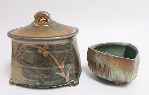 TWO ART POTTERY FORMS: OESTREICH,