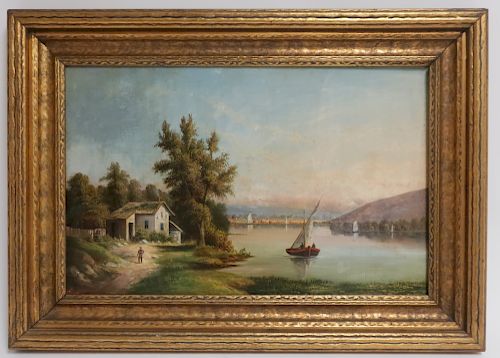 EUROPEAN LANDSCAPE, SIGNED, 19TH