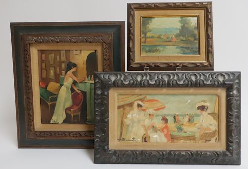 THREE IMPRESSIONIST OILS LISTED 3737aa