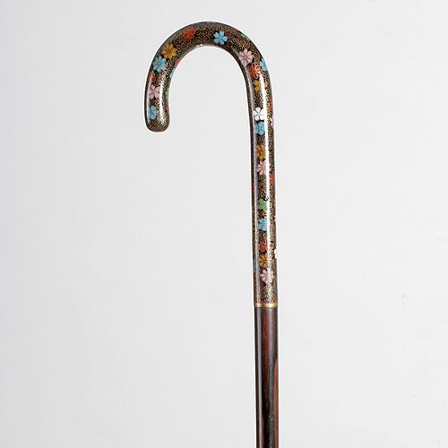 CLOISONNE ENAMEL CROOK CANECa  373861