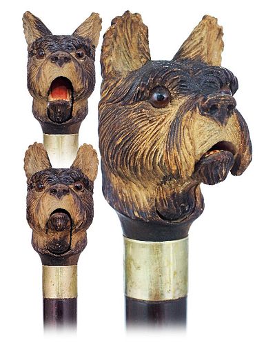 FRUITWOOD AUTOMATED DOG HEAD CANE Ca  373883