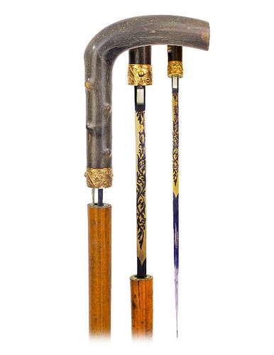 FIRST RATE SWORD CANE-Ca. 1880