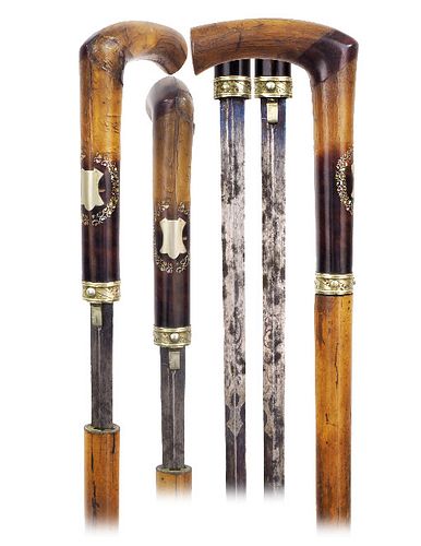 HIGH GRADE SWORD CANE-Ca. 1880 -Sizable