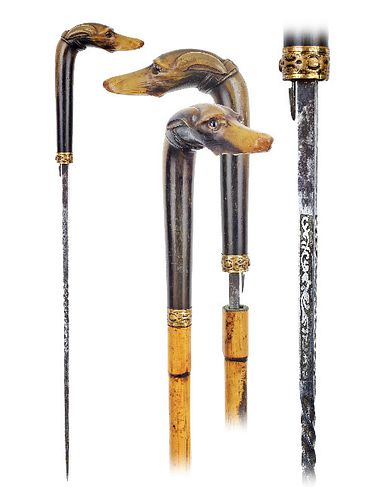 HIGH GRADE DOG HEADED SWORD CANE-Ca.