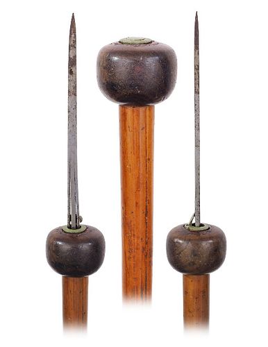 ROSEWOOD FLICK STICK CANE-Ca. 1860 -Dark