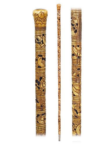 ALL BONE FAR EASTERN CANE-Ca. 1880