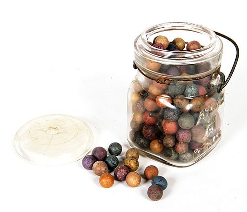 MARBLESA pint jar full of clay marbles