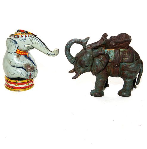 ELEPHANT BANKSA cast iron and a