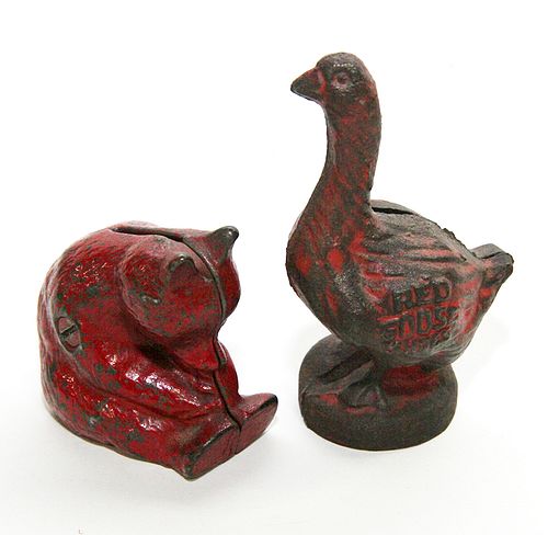 CAST IRON BANKSA Red Goose shoe bank