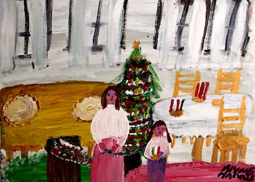 OUTSIDER ART, ALYNE HARRIS,CHRISTMAS