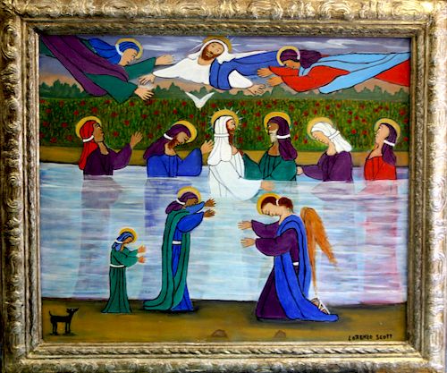 OUTSIDER ART LORENZO SCOTT BAPTISM 373b3e