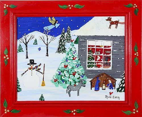 OUTSIDER ART MARIE ELEM CHRISTMAS 373b55