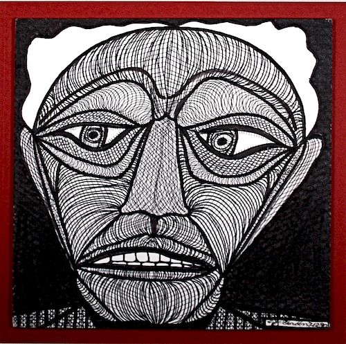 OUTSIDER ART, TED GORDON, MAN IN TIEGordon,