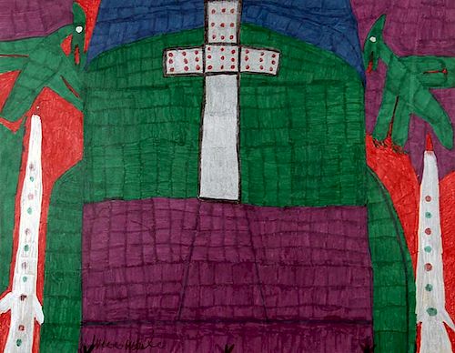 OUTSIDER ART WILLIE WHITE CROSS 373ba7