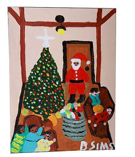 OUTSIDER ART BERNICE SIMS CHRISTMAS 373bc5