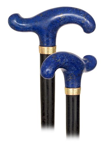 11. LAPIS LAZULI AND GOLD DRESS CANE