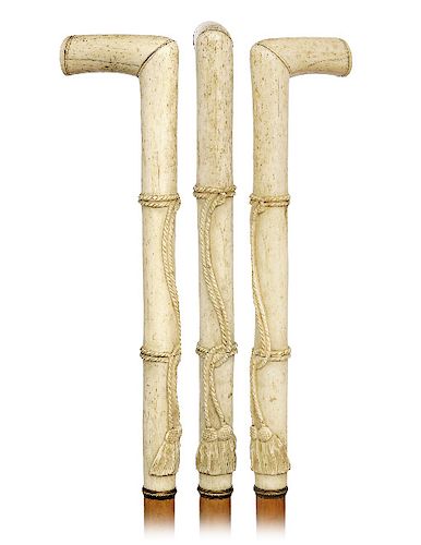 115. BONE DRESS CANE -CA. 1870