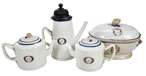 CHINESE EXPORT PORCELAIN TEAPOTS, COFFEE