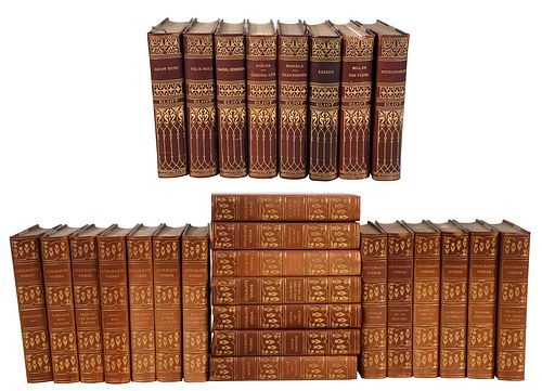 28 VOLUMES, TWO LEATHERBOUND LITERATURE