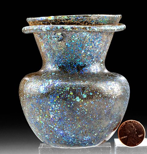 ROMAN GLASS VESSEL W STUNNING 37164c