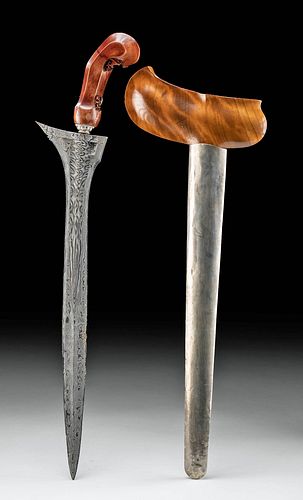 20TH C. INDONESIAN WOOD, IRON,