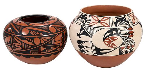 TWO JEMEZ PUEBLO POTS20th century  3716d7