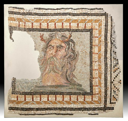 PUBLISHED ROMAN STONE MOSAIC HEAD