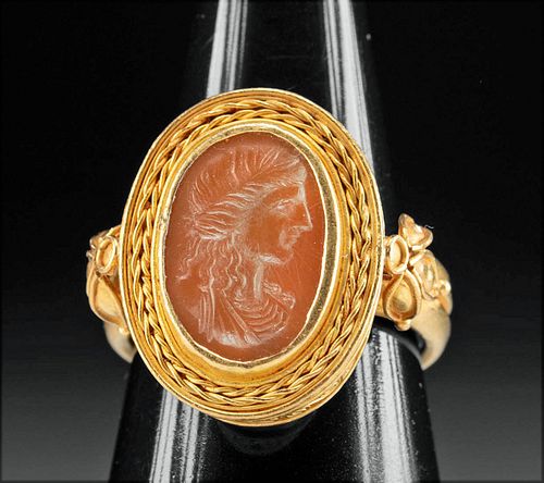 ROMAN CARNELIAN INTAGLIO W NEOCLASSICAL 3716f9