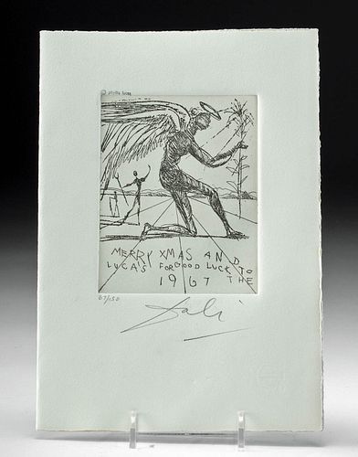 PENCIL SIGNED SALVADOR DALI CHRISTMAS