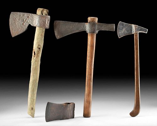 18TH C AMERICAN IRON WOOD AXES 37179b