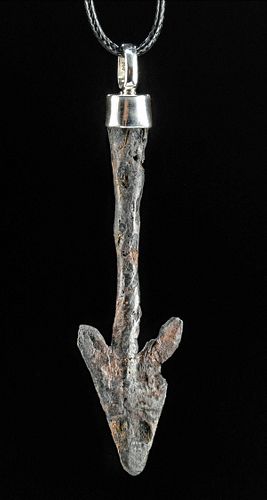 9TH C. VIKING IRON ARROWHEAD & SILVER