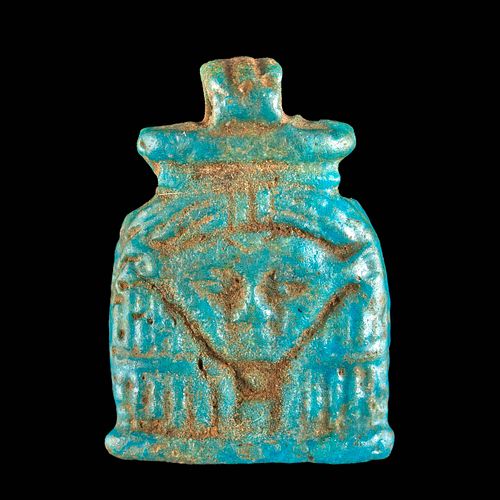 EGYPTIAN GLAZED FAIENCE HATHOR PENDANTAncient