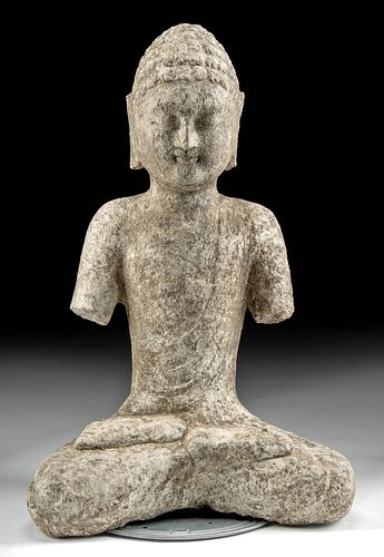 CHINESE QI DYNASTY STONE SEATED 371827