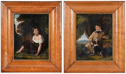 A PAIR OF BRITISH MINIATURE PAINTINGS 19th 371836