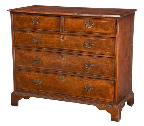 GEORGE III INLAID BURL WALNUT CHEST 37183d