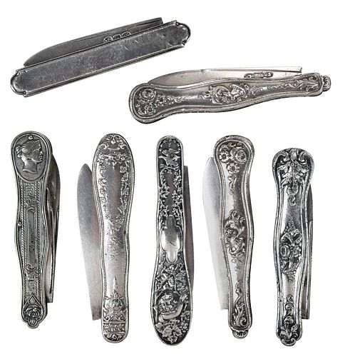 SEVEN SILVER FRUIT KNIVESsix coin