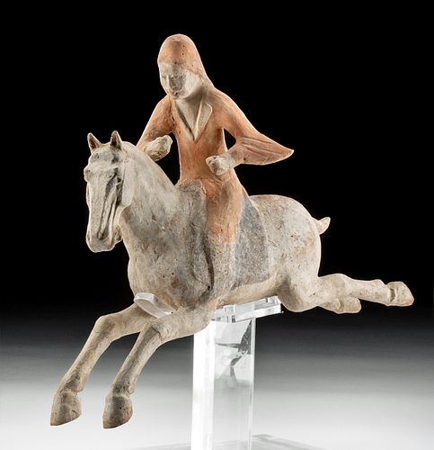 CHINESE TANG DYNASTY POTTERY POLO PLAYER