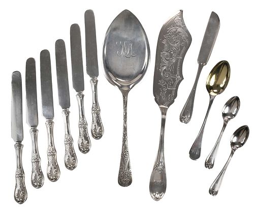 12 PIECES TIFFANY STERLING FLATWAREAmerican  371919