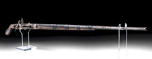 19TH C TIBETAN STEEL IRON RIFLE 37198a