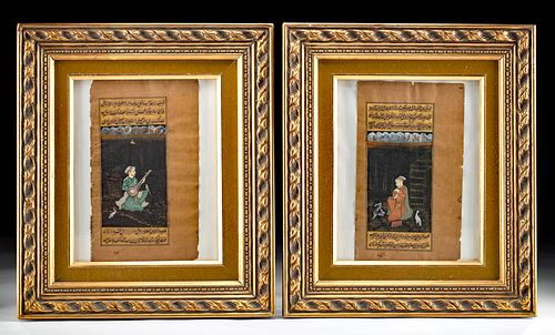 TWO 19TH C FRAMED ISLAMIC ILLUMINATED 3719a9