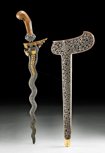 20TH C. INDONESIAN GILT STEEL KRIS