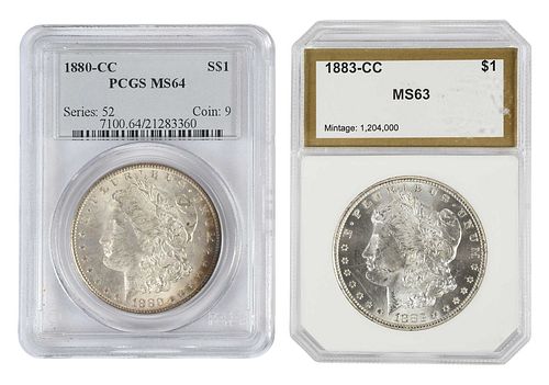 UNCIRCULATED 1880 CC AND 1883 CC 3719c4