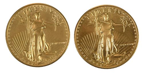TWO HALF OUNCE AMERICAN GOLD EAGLES1986
