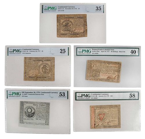 FIVE GRADED COLONIAL / POST COLONIAL