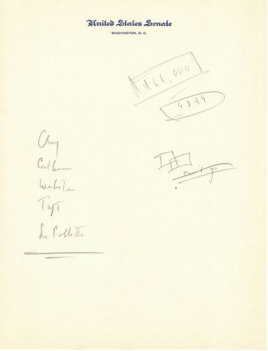 JOHN F KENNEDY SENATE LETTERHEAD PENCIL