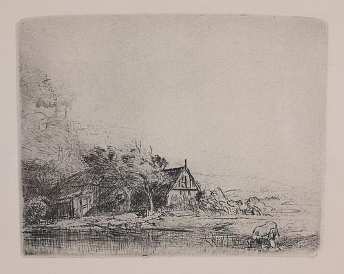 REMBRANDT ETCHING LANDSCAPE WITH 371a27