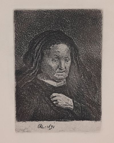 REMBRANDT ETCHING ARTIST S MOTHER Rembrandt 371a28