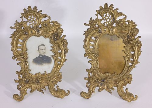 (2) 19TH C. FRENCH GILDED BRONZE